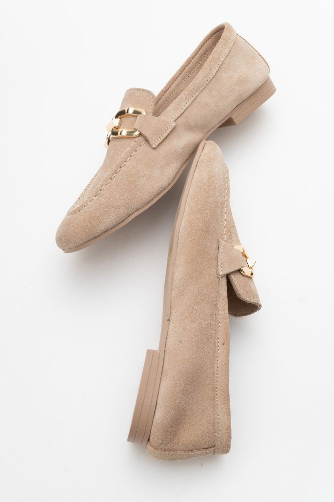 kadin-deri-tokali-loafer-BEJ SUET-KYL252710-0090676_0